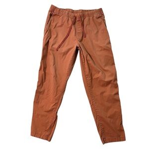 Uniqlo chino pants Large Pull on elastic waist Orange Cotton Drawstring Mens